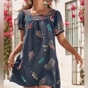 Johnny Was Kaluhi Puff Sleeve Tunic Dress
Linen Floral Embroidered 3X